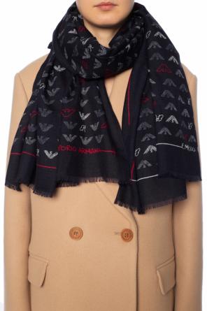 Patterned shawl with logo, zdjęcie 2 Patterned shawl with logo od Emporio Armani